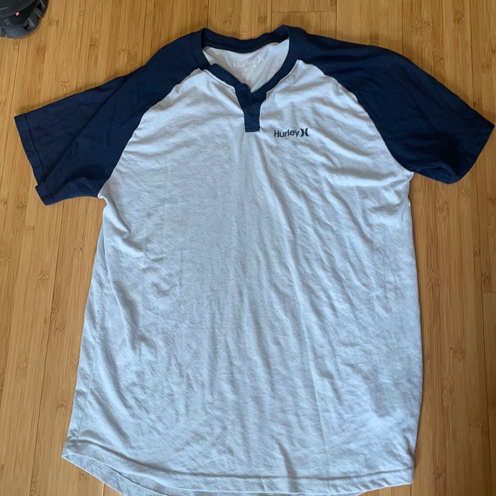 Hurley Light Blue & Navy Blue Henley